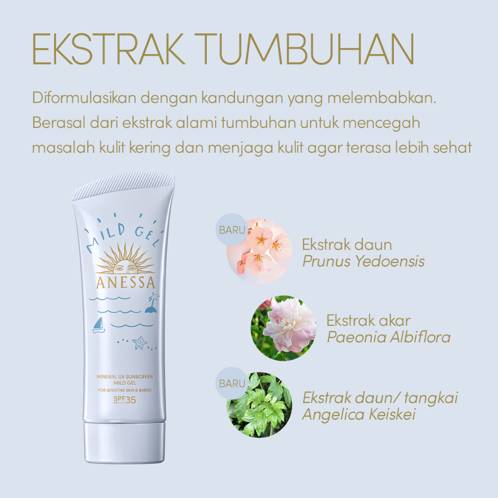 Anessa - Moisture UV Sunscreen Mild Gel SPF 35+ PA+++ - 90g