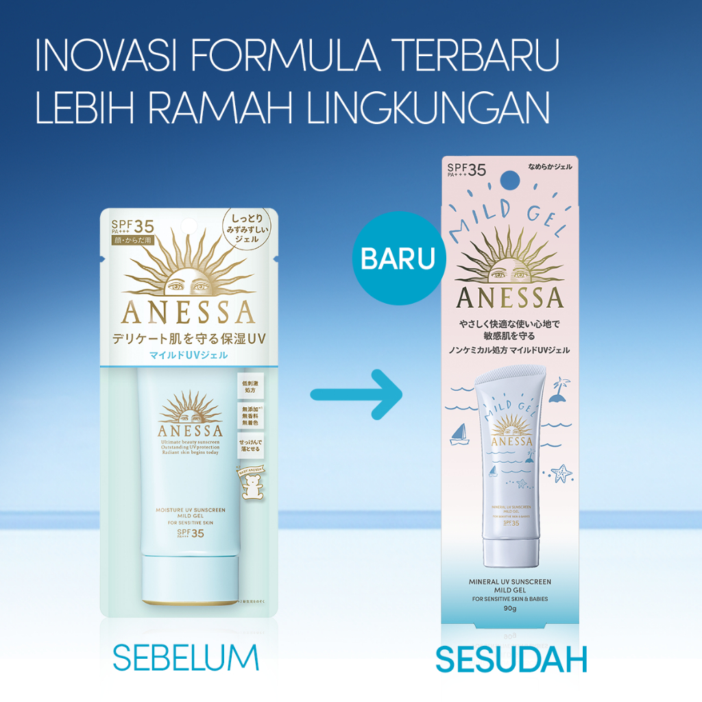 Anessa - Moisture UV Sunscreen Mild Gel SPF 35+ PA+++ - 90g
